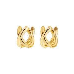 Boucles d’oreilles croisées en « X » dorées, paire