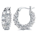 Créoles huggies argentées zircons ronds sertis griffe acier inoxydable — Jewelry by Kitana
